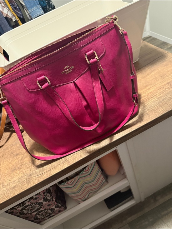 Coach Handbags - Coach Hot Pink Leather Tote with Gold Hardware